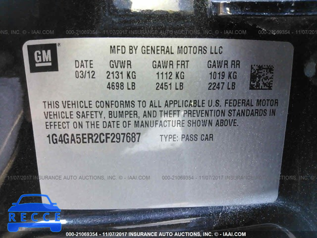 2012 Buick Lacrosse 1G4GA5ER2CF297687 image 8