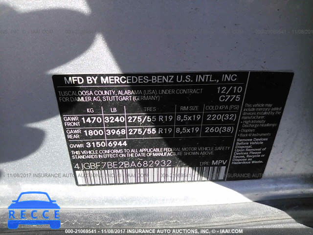 2011 Mercedes-benz GL 450 4MATIC 4JGBF7BE2BA682932 image 8