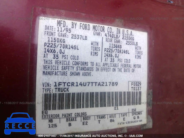 1996 Ford Ranger SUPER CAB 1FTCR14U7TTA21789 image 8