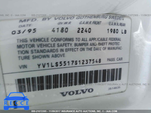 1995 Volvo 850 GLT YV1LS5517S1237548 image 8