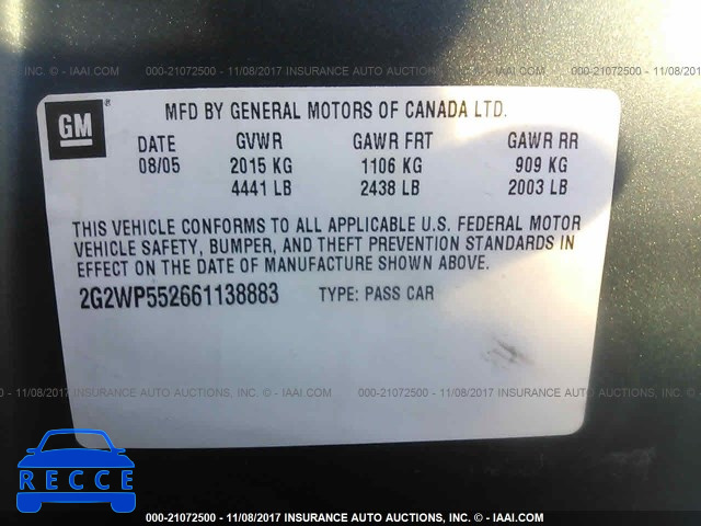 2006 Pontiac Grand Prix 2G2WP552661138883 image 8