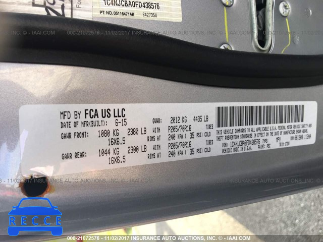 2015 Jeep Compass SPORT 1C4NJCBA0FD438576 image 8