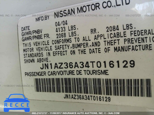 2004 Nissan 350Z ROADSTER JN1AZ36A34T016129 image 8