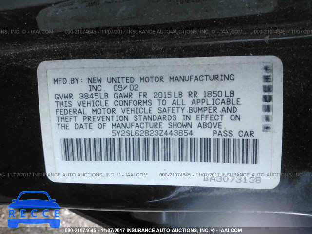 2003 Pontiac Vibe 5Y2SL62823Z443854 image 8