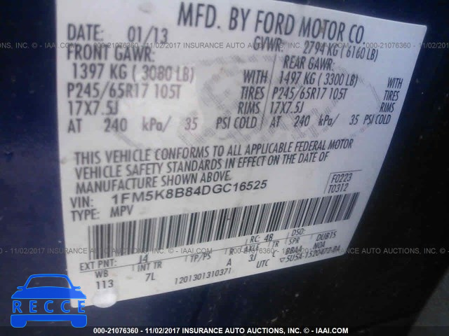 2013 Ford Explorer 1FM5K8B84DGC16525 зображення 8