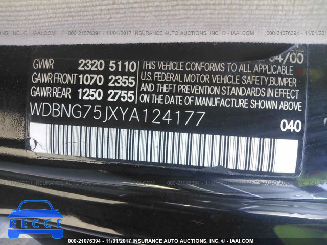2000 Mercedes-benz S 500 WDBNG75JXYA124177 Bild 8