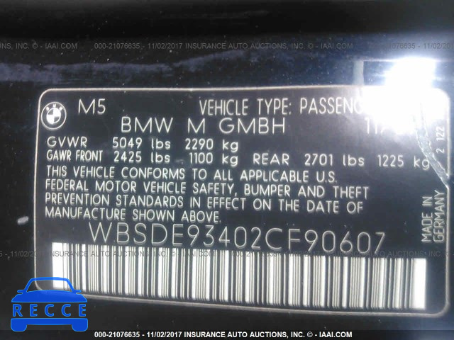 2002 BMW M5 WBSDE93402CF90607 image 8