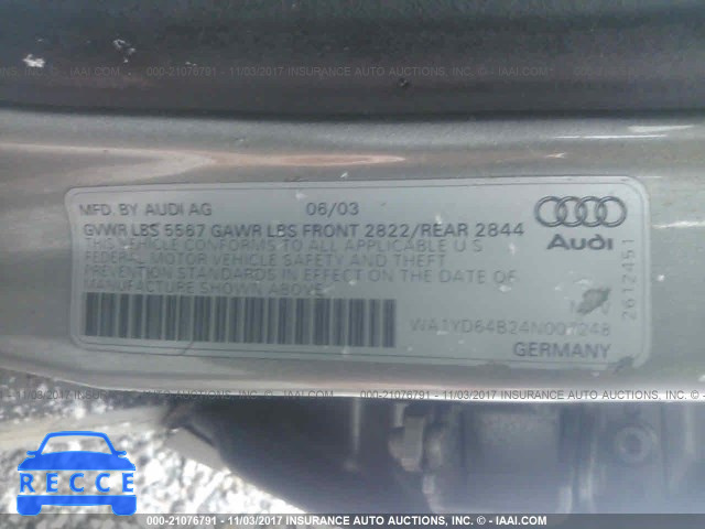 2004 Audi Allroad WA1YD64B24N007248 image 8