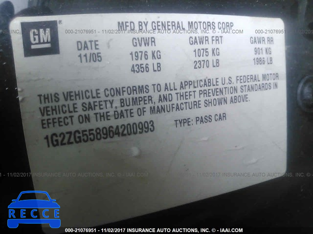 2006 Pontiac G6 1G2ZG558964200993 image 8