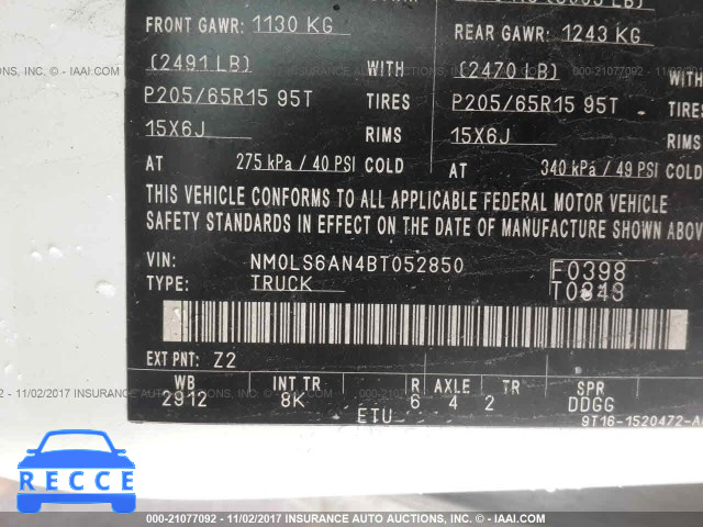 2011 Ford Transit Connect XL NM0LS6AN4BT052850 image 8