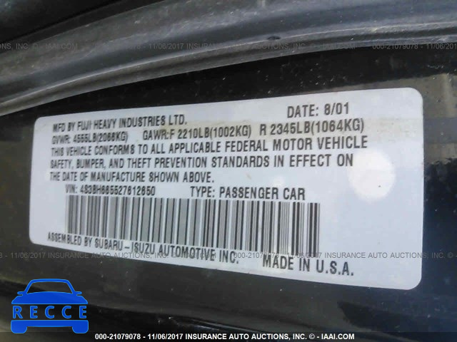 2002 Subaru Legacy OUTBACK 4S3BH665527612650 image 8