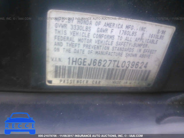 1996 Honda Civic DX 1HGEJ6627TL039624 image 8