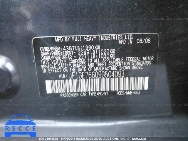 2009 Subaru Impreza WRX JF1GE76609G504093 image 8