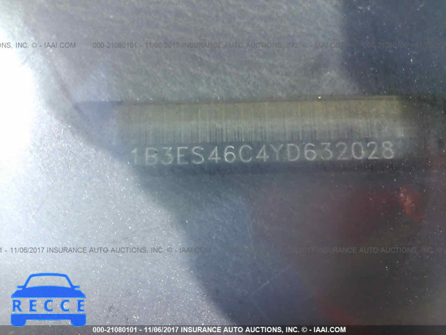 2000 Dodge Neon ES 1B3ES46C4YD632028 зображення 8