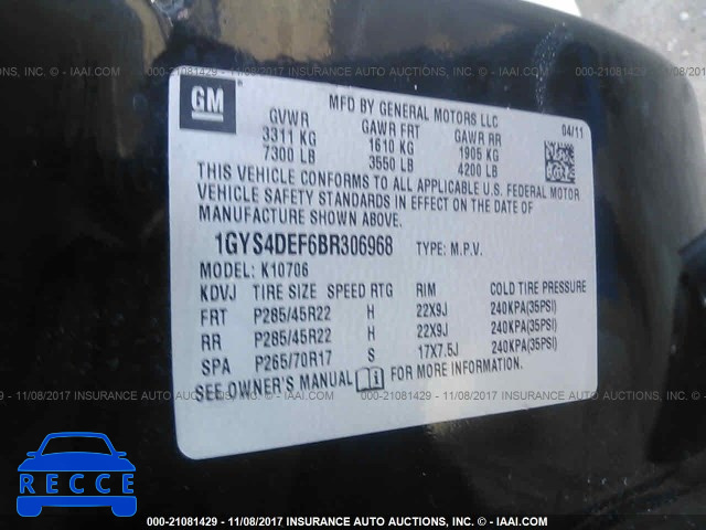 2011 Cadillac Escalade PLATINUM 1GYS4DEF6BR306968 image 8