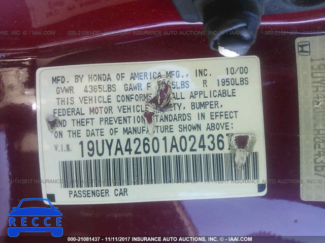 2001 Acura 3.2CL TYPE-S 19UYA42601A024367 image 8