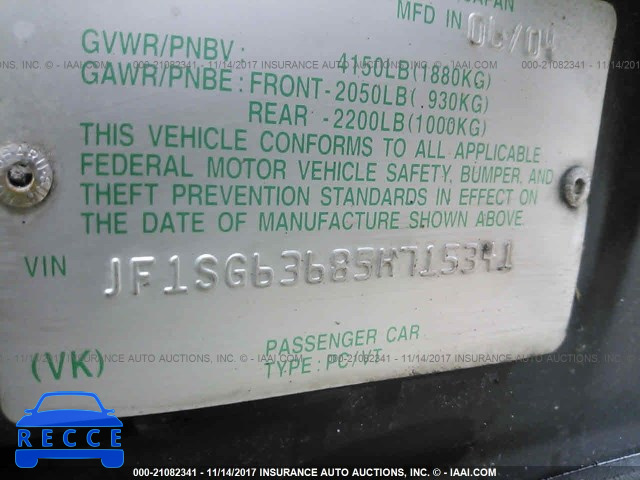 2005 Subaru Forester 2.5X JF1SG63685H715341 image 8