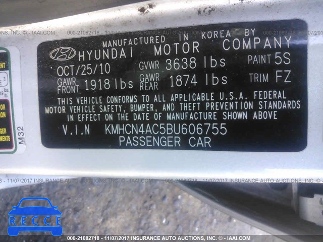 2011 Hyundai Accent GLS KMHCN4AC5BU606755 image 8