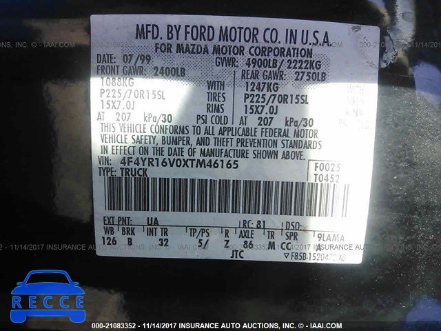 1999 Mazda B3000 CAB PLUS 4F4YR16V0XTM46165 image 8
