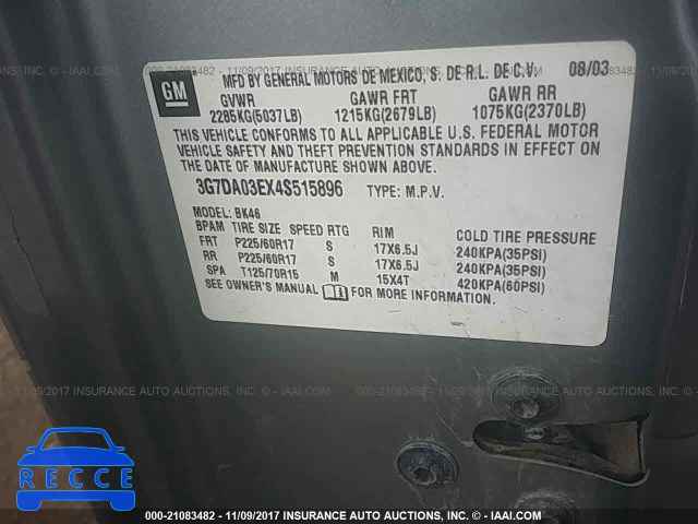 2004 Pontiac Aztek 3G7DA03EX4S515896 image 8