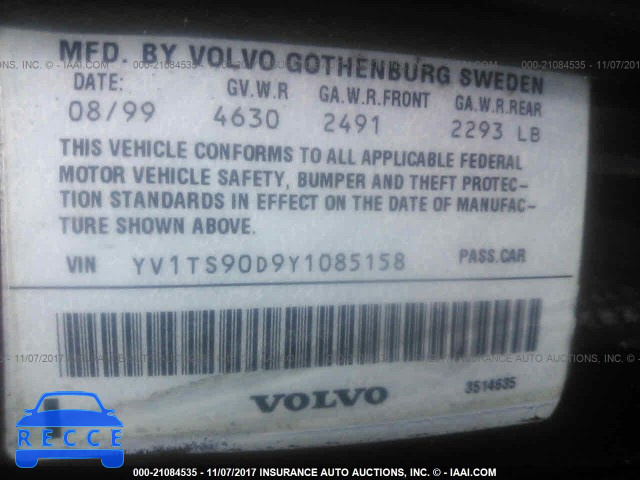 2000 Volvo S80 T6 TURBO YV1TS90D9Y1085158 image 8