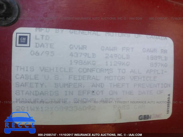 1995 Chevrolet Monte Carlo Z34 2G1WX12X0S9336092 image 8