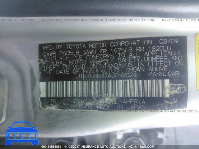 2010 Scion XD JTKKU4B47AJ052024 зображення 8