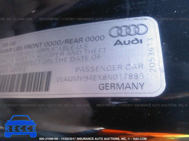 2008 Audi A8 WAUMV94EX8N017896 зображення 8