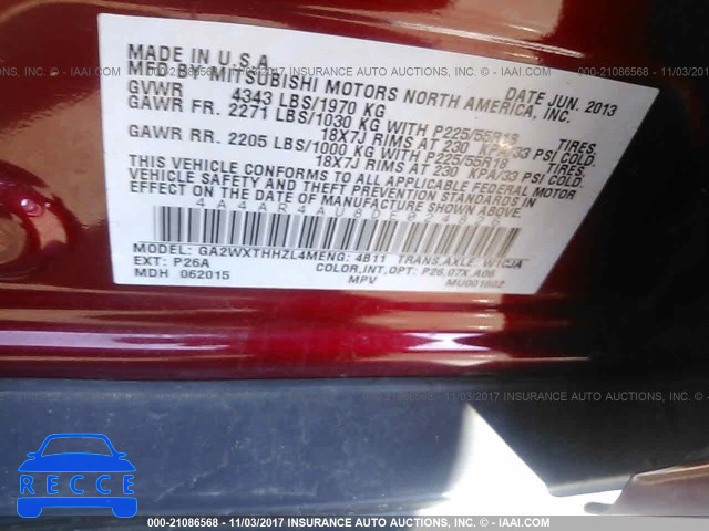 2013 Mitsubishi Outlander Sport SE 4A4AR4AU8DE024826 image 8