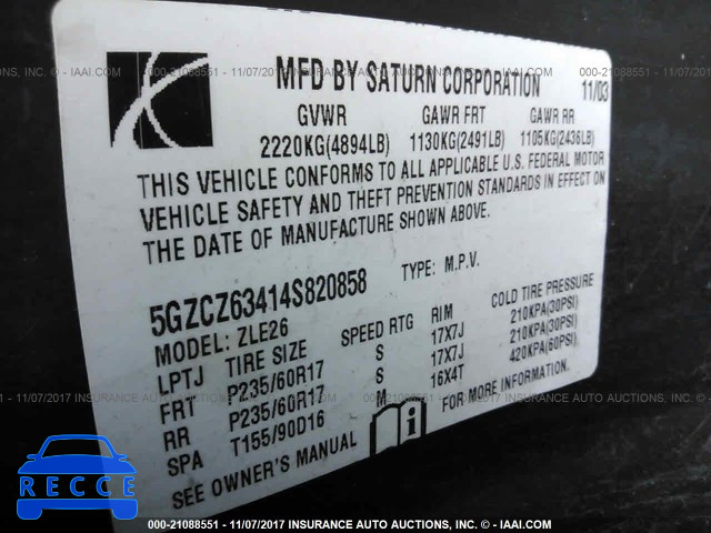 2004 SATURN VUE 5GZCZ63414S820858 image 8