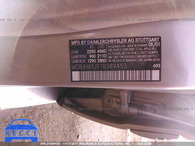 2001 Mercedes-benz E 320 WDBJH65J91B389453 image 8