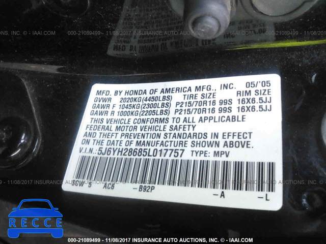 2005 Honda Element EX 5J6YH28685L017757 image 8