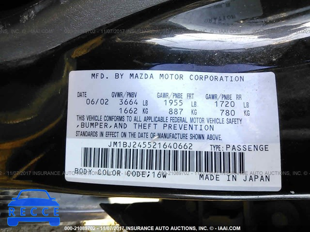 2002 Mazda Protege PR5 JM1BJ245521640662 image 8
