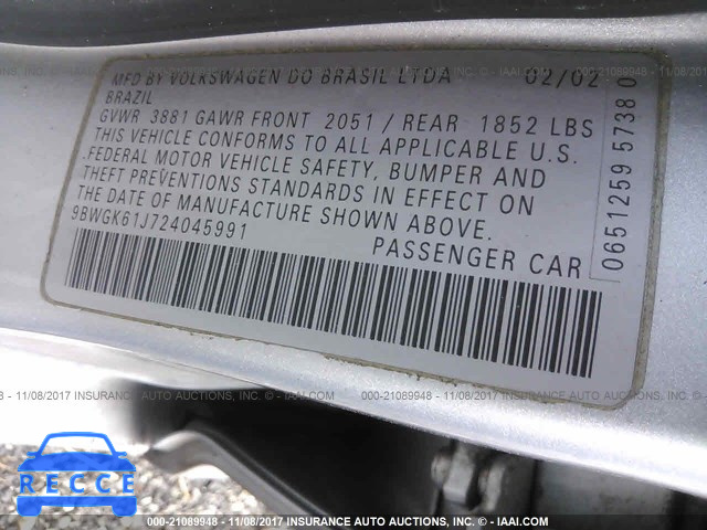 2002 Volkswagen Golf GLS 9BWGK61J724045991 image 8