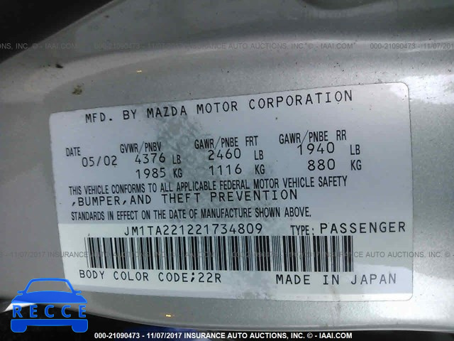 2002 Mazda Millenia JM1TA221221734809 image 8