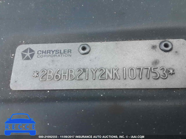 1992 DODGE RAM VAN B250 2B6HB21Y2NK107753 image 8