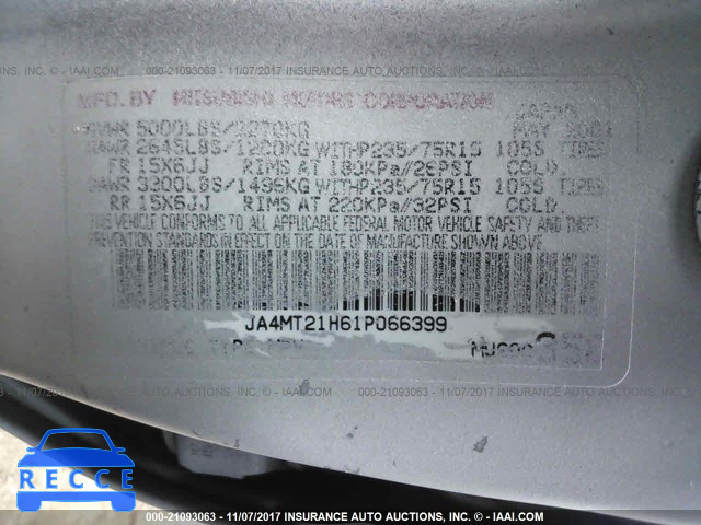 2001 Mitsubishi Montero SPORT ES/SPORT LS JA4MT21H61P066399 image 8