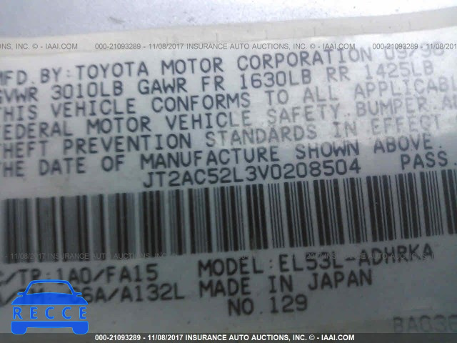 1997 Toyota Tercel CE JT2AC52L3V0208504 image 8