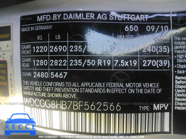 2011 Mercedes-benz GLK 350 4MATIC WDCGG8HB7BF562566 зображення 8