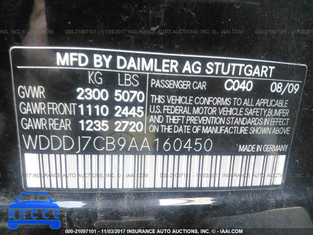 2010 Mercedes-benz CLS 550 WDDDJ7CB9AA160450 image 8