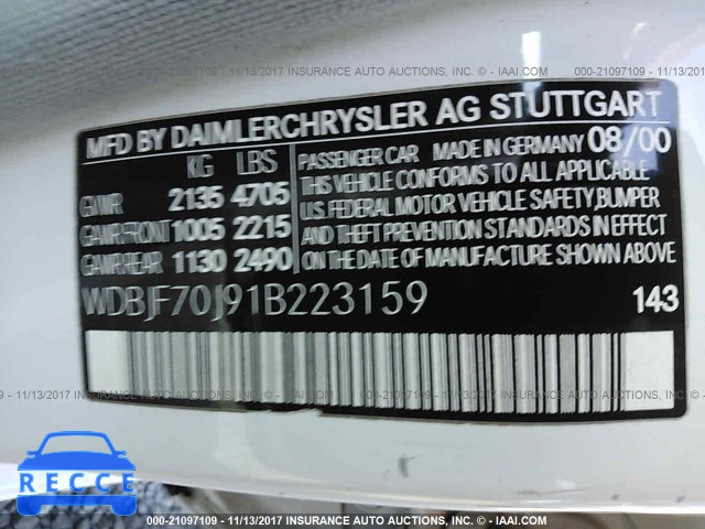 2001 Mercedes-benz E 430 WDBJF70J91B223159 image 8