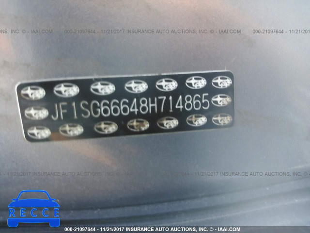 2008 Subaru Forester SPORTS 2.5X/SPORTS 2.5XT JF1SG66648H714865 image 8