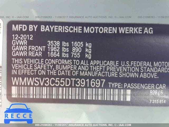 2013 Mini Cooper S WMWSV3C55DT391697 image 8