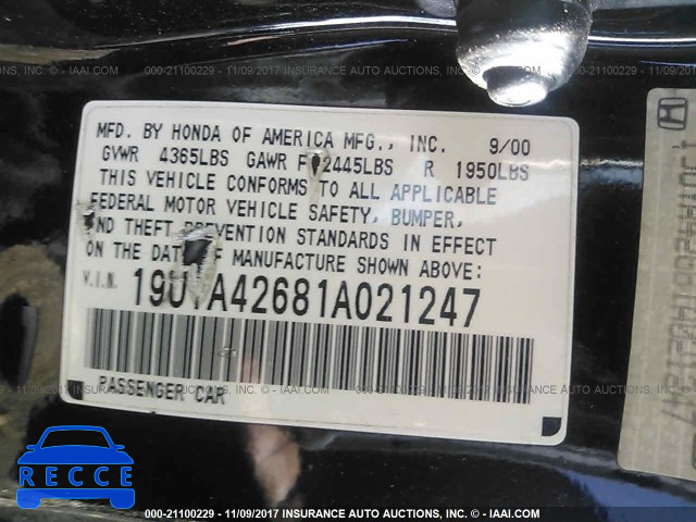 2001 ACURA 3.2CL TYPE-S 19UYA42681A021247 image 8