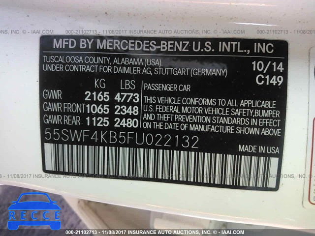 2015 MERCEDES-BENZ C 300 4MATIC 55SWF4KB5FU022132 зображення 8