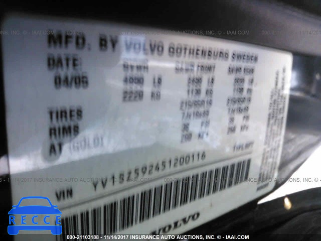 2005 Volvo XC70 YV1SZ592451200116 image 8