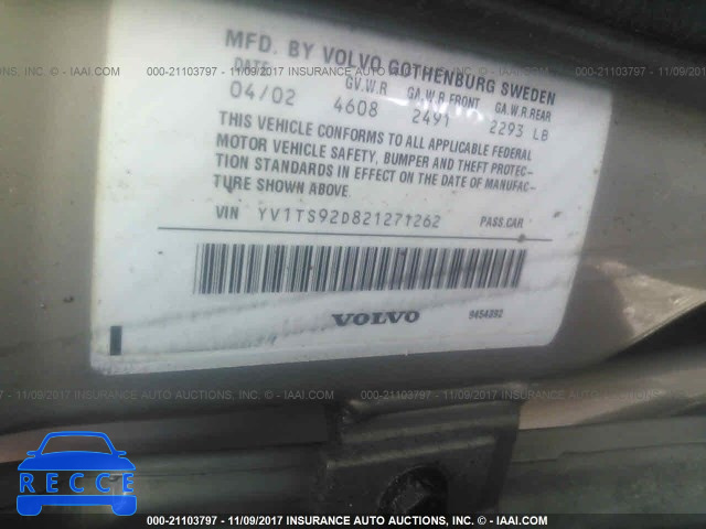 2002 VOLVO S80 YV1TS92D821271262 image 8