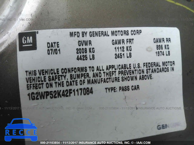 2002 Pontiac Grand Prix GT 1G2WP52K42F117084 зображення 8