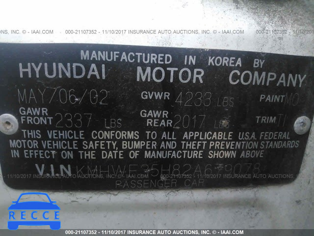 2002 Hyundai Sonata GLS/LX KMHWF35H82A679078 image 8