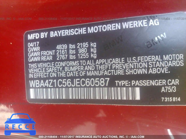 2018 BMW 430I WBA4Z1C56JEC60587 зображення 8